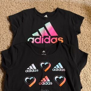 Adidas Kids' Black Tees with Colorful Logos bundle
